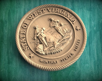 Great Seal of the State of West Virginia, Wall Hanging, State Seal with West Virginia Logo