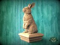 Rabbit Wooden Finial for Staircase Newel Post, Rabbit finial bed post, Rabbit statue of wood, Wooden Rabbit statue cap