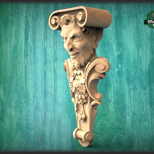 Mephistopheles corbel of wood, Gothic corbel, Devil corbel, Mephistopheles statue, Figurine devil, Ornate Gothic Grotesque Carving