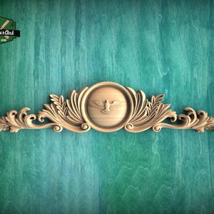 Elegant Wall Art - Carved Wooden Dove Symbol for Home and Church, Unpainted, 1pc, Home Wall Decor, Furniture Carving, Religious Gifts