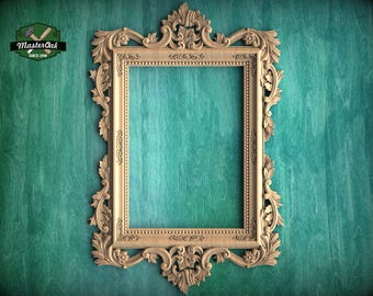 Luxurious Baroque Wooden Frame with Intricate Carvings for Mirrors and Art, 1pc, Carved Frame, carved decoration of wood, wooden art