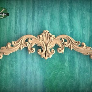 Royal Elegance: Carved Wooden Arch Onlay by MasterOak, 1pc, Unpainted, Arch Embellishment, Furniture Carving