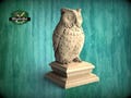 Owl #2 Wooden Finial for Staircase Newel Post, Owl finial bed post, Owl statue of wood, Decorative Newel Post Cap Bird Face