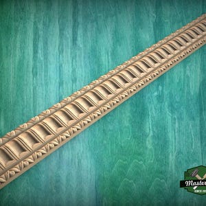 Classic Fluted Wood Moulding – Elegant Carved Baguette Trim,  40&quot; , 1 pc, Unpainted, Wooden Baguette, Furniture Moulding