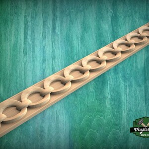 Continuous Ring Chain Moulding - Modern and Traditional Decor , 40&quot; Classic & Modern Decor, 1 pc, Unpainted, Wood Carved Baguette