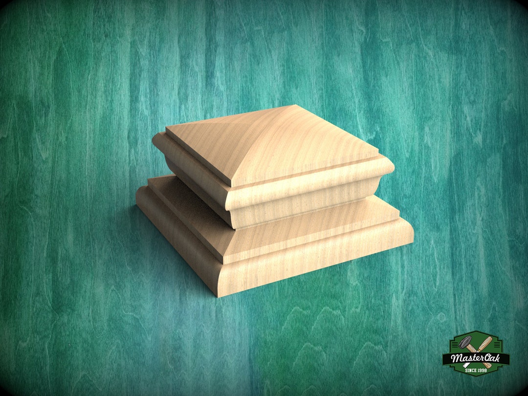 Square Staircase Newel Post Cap, Square Post Finials, Square Bed Cap Etsy