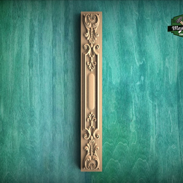 Whispers of Antiquity: A Refined Wooden Pilaster Embellishment, 1 pc, Unfinished, column classic flute ionic, Carved Wood Trim Post Pillars