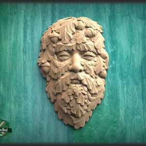 Greenman wood onlay, Greenman Plaque, Wooden Greenman, Green Man, Greenman Carving, Greenman Wood Art