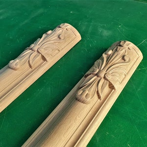 Carved Pilasters, Set 2pc, Pair of Carved Wood Trim Post Pillars