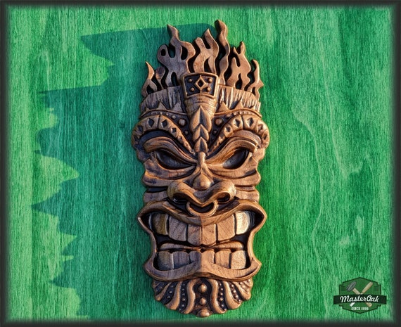 Carved Wood Mask African Wood Mask Wall Art Wood Tribal - Etsy