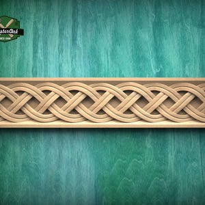 Elegante Keltische dubbelgeweven houten sierlijst – tijdloze inspiratie en stijl, 102 cm ingewikkelde Keltische knoop, 1 stuk, ongeschilderd, baguette
