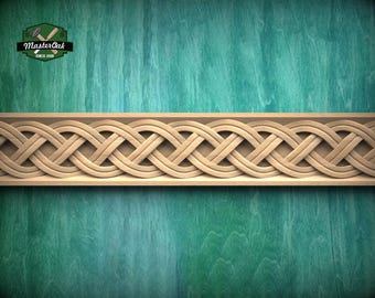 Elegant Celtic Double Weave Wood Moulding – Timeless  Inspiration and Style,  40" Intricate Celtic Knot, 1 pc, Unpainted, Baguette