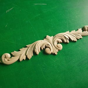 Carved Leaves Onlay, 1pc, Home Wall Embellishments, Furniture Carving, Applique furniture decor DIY Furniture Trim Supplies bed pediments image 4