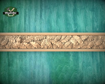 Lush Laurel Leaf Garland Molding - Elegant Natural Decor, 40" Symbolic Architectural Detail, 1 pc, Unpainted, Carved Baguette