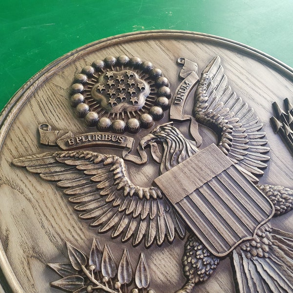 The Great Seal of USA made of wood, Coat of Arms of USA eco product