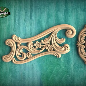 Rococo-style Carved Wood Onlay for Elegant Furniture and Fireplace ...