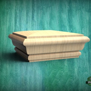 Square Staircase Newel Post Cap, Square Post Finials, Square bed cap