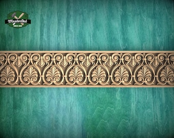 Ornate Swirl Acanthus Molding – Classic Wood Carved Design,  40", 1 pc, Unpainted, Baguette