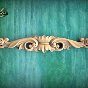 Symmetrical Wood Scroll Applique with Central Shell Motif