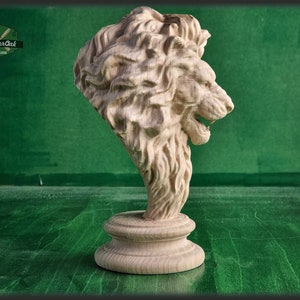 Lion Wooden Finial, Lion statue for Staircase Newel Post, Lion finial bed post, Lion statue of wood