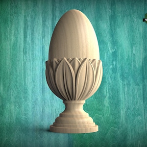 Remate ovalado para escaleras, remates tallados para postes con base cuadrada, tapa para poste de escalera, remates para camas.