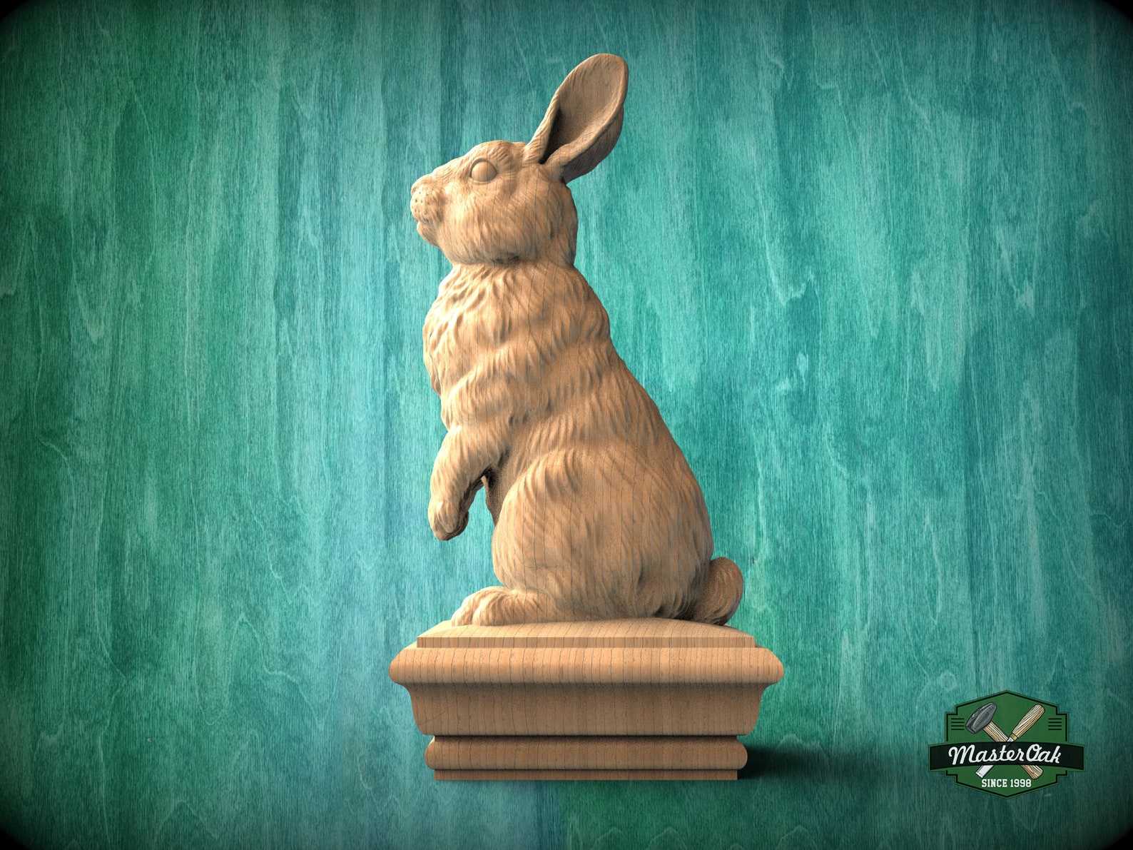 Rabbit Wooden Finial for Staircase Newel Post Rabbit Finial - Etsy