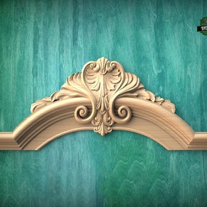 Carved Arched element of wood, 1pc, Home Wall Embellishments, Furniture Carving, Wood Onlay