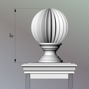 Custom order Architectural Wooden Onion Railing Post Topper