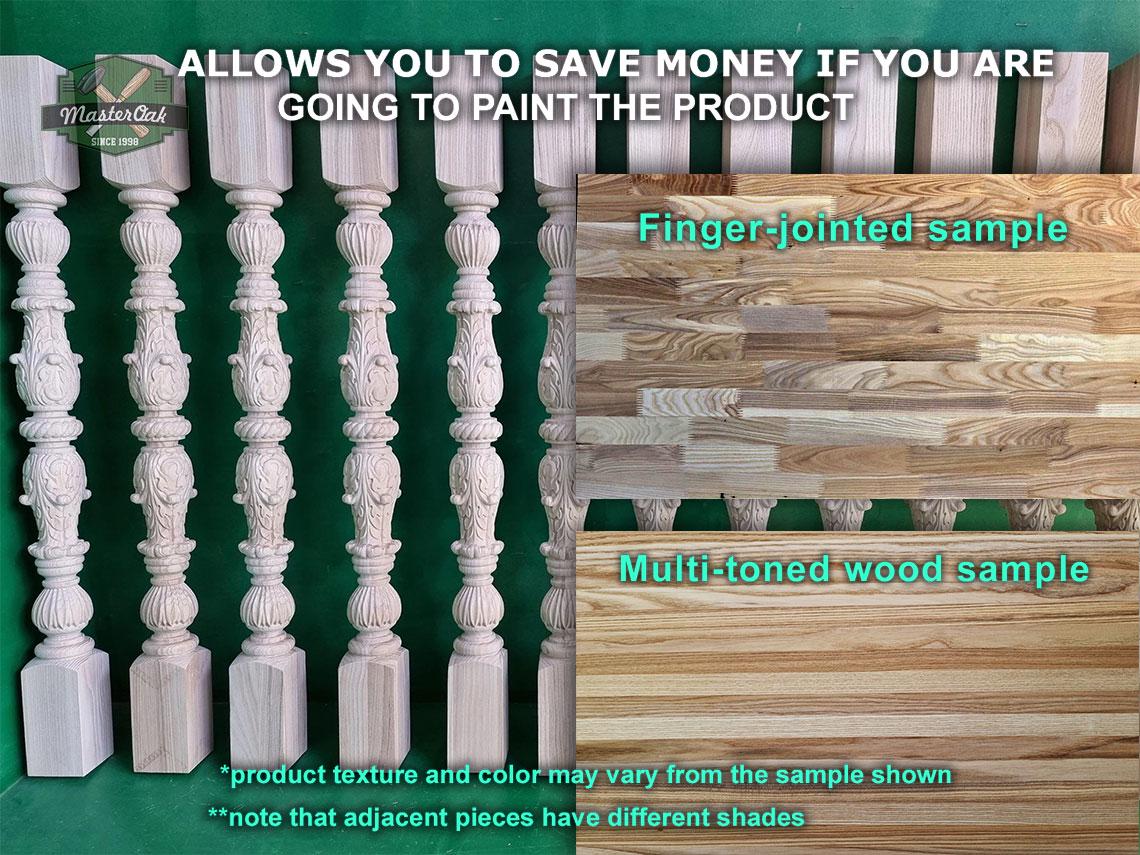 2 Stück Massivholz Treppenpfostenkappen - Handgeschnitzt Für Geländer & Möbel