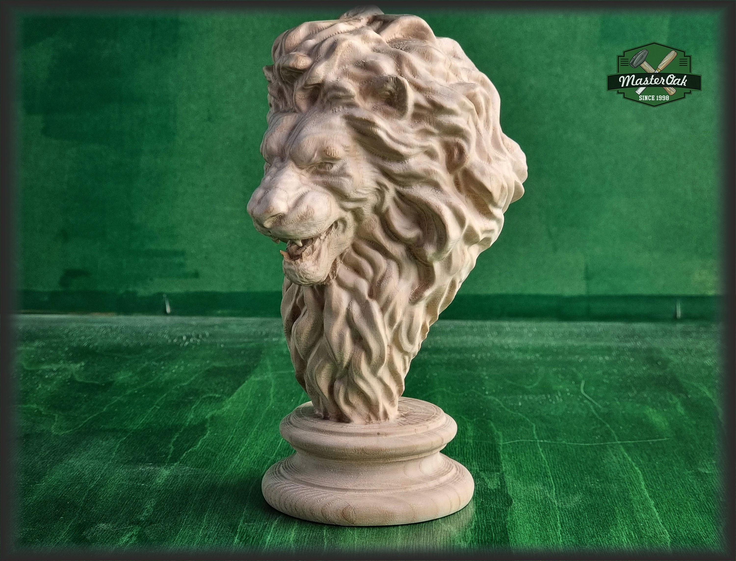 Lion Wooden Finial Lion Statue for Staircase Newel Post Lion Etsy