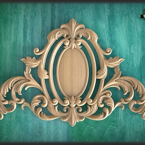 Victorian Carved Wood Appliques, Unpainted, Millwork Furniture Onlays For Kitchen Cabinets, 1pc, Home Wall Embellishments, Furniture Carving