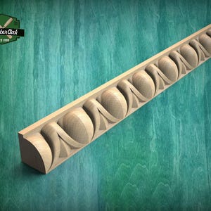 Egg & Dart Elegant Carved Wood Moulding - Vintage-Inspired Carved Baguette for Luxurious Interiors,  40" classical wood cabinet moulding