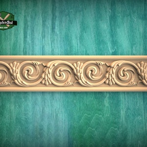 Moldura tradicional con patrón de remolino: detalle de madera ornamentada para decoración rústica y clásica, panel de moldura ornamentada de 40&quot;, talla baguette de madera tallada