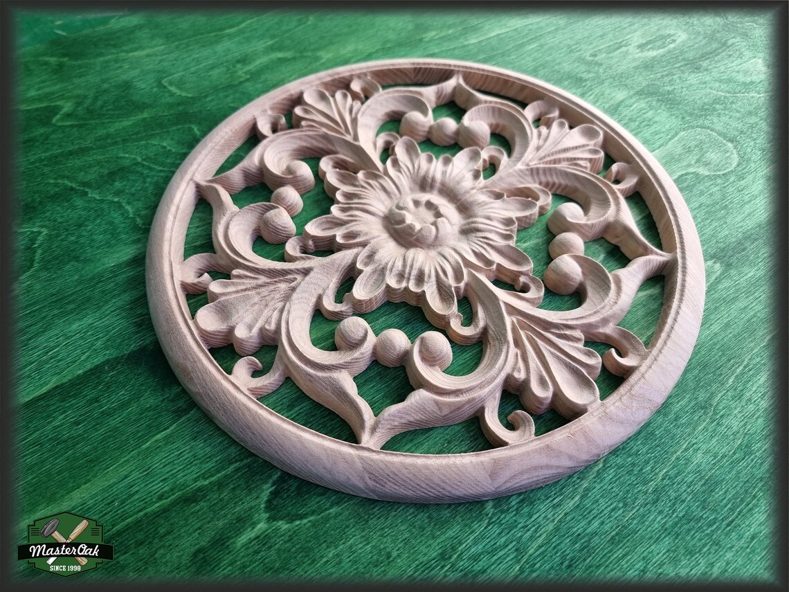 Ornate Carved Wood Medallion for 1 Piece Home Wall Etsy