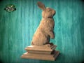 Rabbit version #2 Wooden Finial for Staircase Newel Post, Rabbit finial bed post, Rabbit statue of wood, Wooden Rabbit statue cap