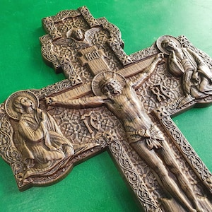 Holzkruzifix, Jesus Christus, Jesus Christuskreuz, Holzkruzifix-Christentum, geschnitztes Holzkreuz