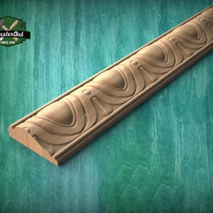 Bead & Reel Carved Wooden Moulding – Elegant Decor Trim,  40" Elegant Wood Detail, 1 pc, Unpainted, Carved Baguette