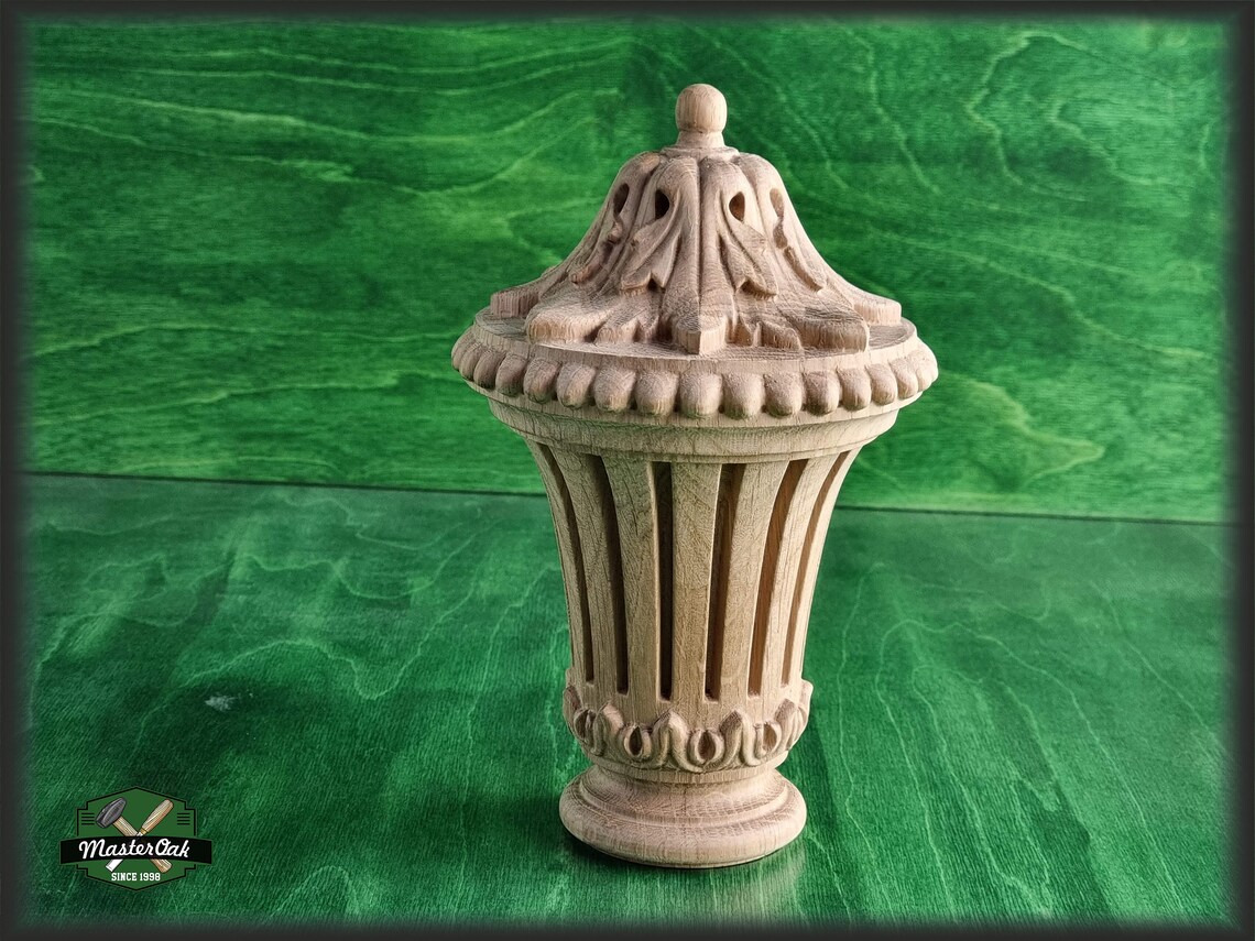 Carved Newel Post Caps Ornate Decorative Newel Post Wooden Etsy