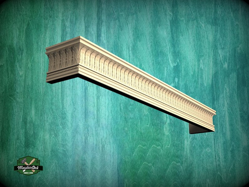 Wooden Window Valance With Acantus Leaves Cornice Board Etsy