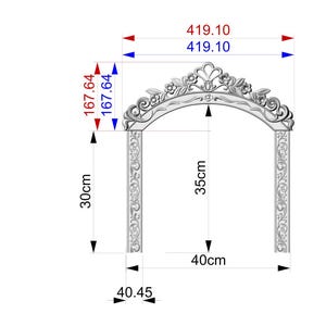 Custom Order arch, material oak - Nature-Inspired Wood Carved Arch Onlay – Elegant Interior Accent, 1pc