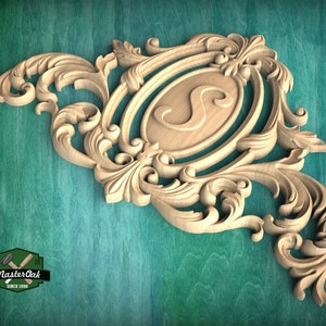 Personalized Carved Wood Appliques Unpainted Millwork Furniture