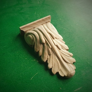 Carved Wooden Corbel, Home Wall Embellishments, wood onlays, wood wall art decor