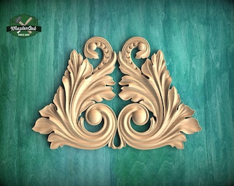 Acanthus Leaf Wood Applique – Classic Carved Ornament
