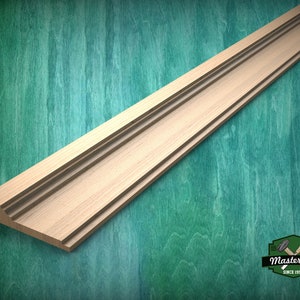 Stepped Profile Wood Molding - Elegant and Versatile Trim, 40&quot; wood molding for walls and ceilings , 1 pc, Unpainted, Baguette
