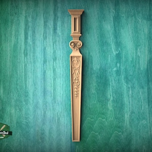 Baroque-style decorative wooden pilaster, Unfinished, column classic capital ionic, Carved Wood Trim Post Pillars