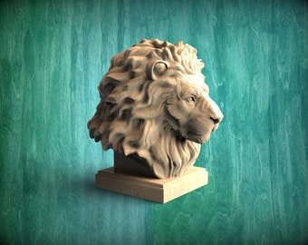 Lion finial bed post, Lion Wooden Finial, Lion statue for Staircase Newel Post, Lion statue of wood