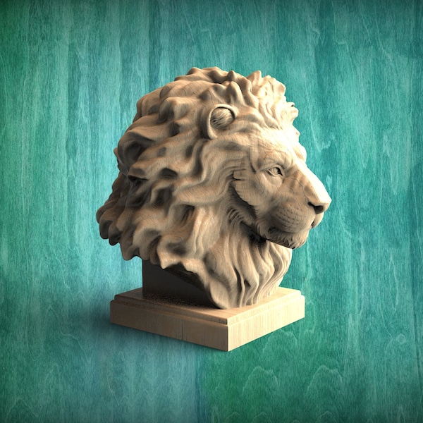 Lion finial bed post, Lion Wooden Finial, Lion statue for Staircase Newel Post, Lion statue of wood