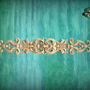 Baroque-Style Wooden Carving for Sophisticated Wall Decor, 1pc, Unfinished, Home Wall Embellishments, Furniture Carving, Wood Onlay