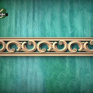 Eternal Scroll Carved Wood Molding - Sophisticated Decor Accent, 40&quot;, 1 pc, Unpainted, Unique Architectural Detail, Carved Baguette