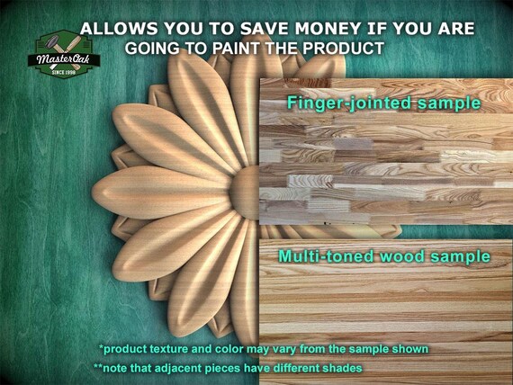 Decorazione Legno Intagliato Stile Retrò - Rosetta Per Mobili, Porte, Pareti 15x15cm